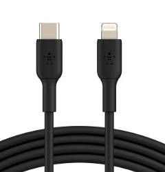 Cable Belkin BoostCharge USB-C a Lightning, 1mts. Black, CAA003bt1MBK