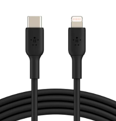 Cable Belkin BoostCharge USB-C to Lightning 1mts. Black, CAA003bt1MBK