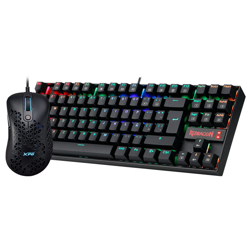 Teclado Mecanico Redragon Gaming Kumara, RGB, Switch AZUL + Mouse Gaming XPG Slingshot