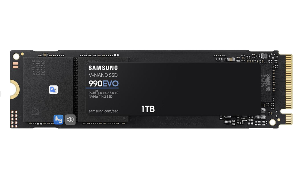 Unidad Estado Solido SAMSUNG 990 EVO SSD 2TB, PCIe Gen 4x4 | Gen 5x2 M.2 2280, Speeds Up-to 5,000MB/s,  Technology and Intelligent Turbowrite (MZ-V9E2T0B)