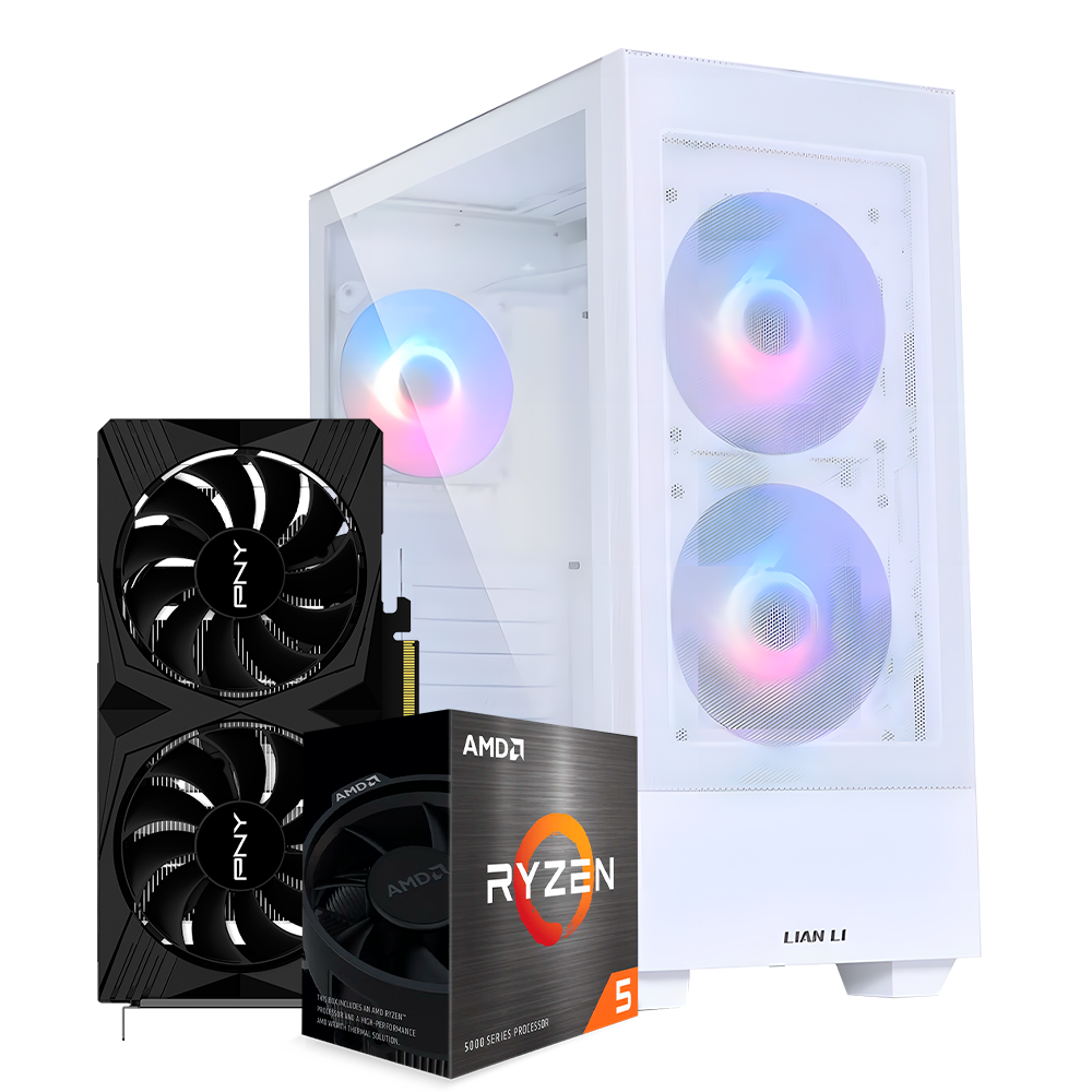 Pc Lancool 205, Ryzen 5 5500, RTX 4060 8GB, DDR4 32GB, M.2 512GB, 600W 80+