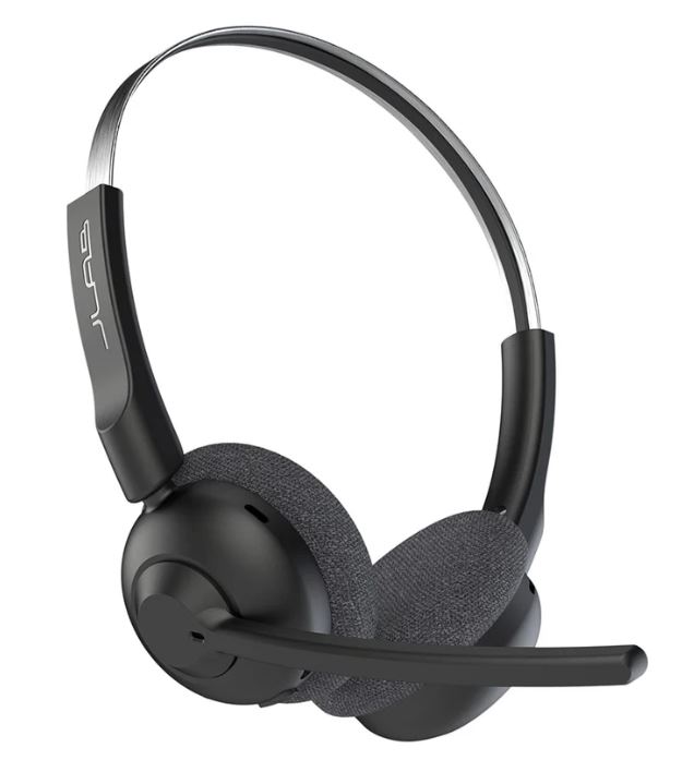 Headset JLAB, Bluetooth, Multipunto 2 dispositivos, 50Hrs., quick mute MIC, Go Work Pop On-Ear Headset PC+MAC+CEL -HBGWRKPOPRBLK4