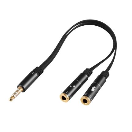 Cable Adaptador ARGOM 3.5MM macho a dual 3.5MM hembra 6IN-15CM ARG-CB-0029 