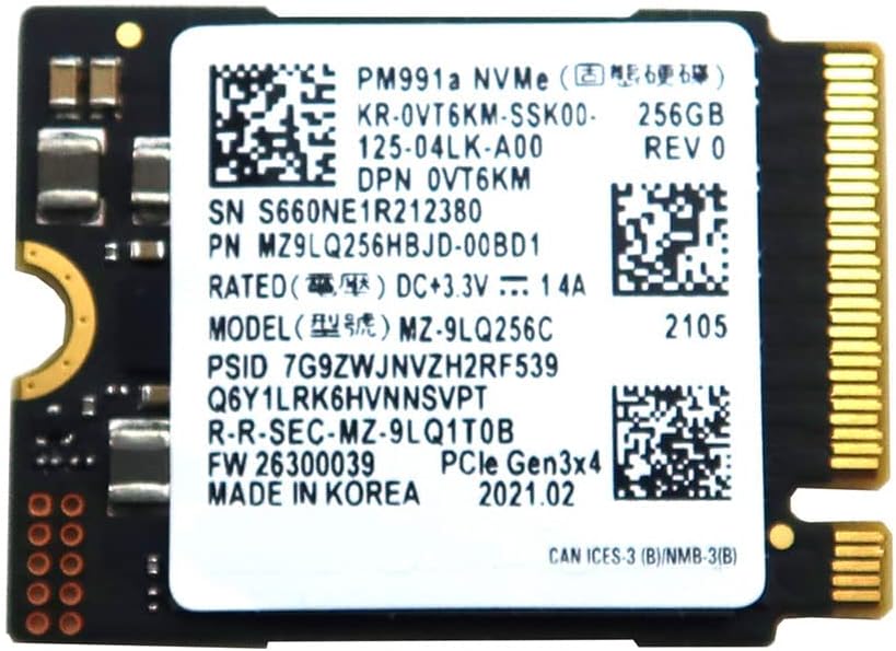 DISCO M.2,  2230 NVME, MZ-9LQ256C. PCIe Gen3 x4