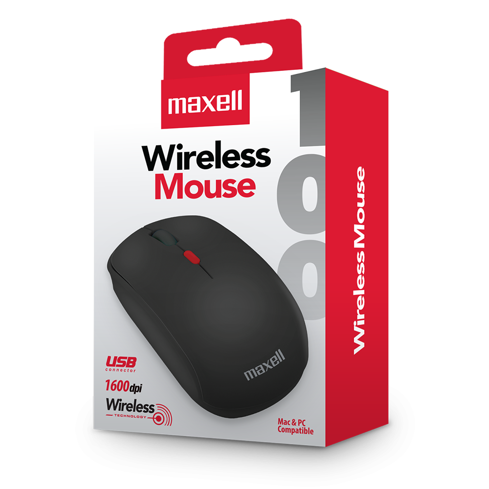 Mouse Inalambrico Maxell, MOWL-100 2.4Ghz, PC y MAC, color NEGRO 