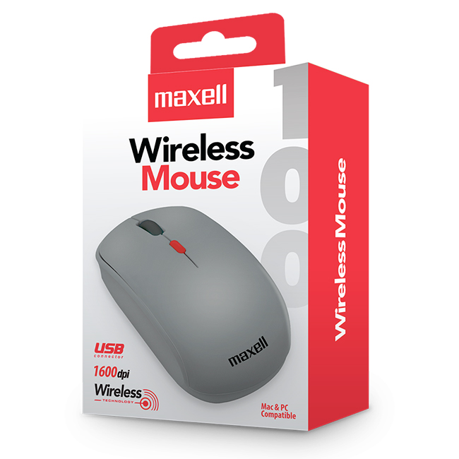 Mouse Inalambrico Maxell, MOWL-100 2.4Ghz, PC y MAC, color GRIS