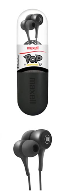 Audífonos Maxell IN-POP, con microfono 3.5mm, cable forrado y cubierto, stereo Color NEGRO