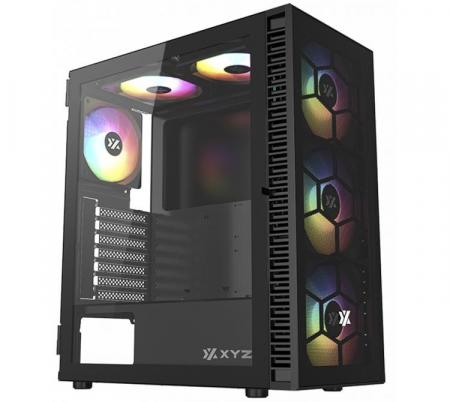 Case XYZ Airone 100 Mesh Negro - XYZ-SA-802, 3x140mm + 3x120mm ARGB Fans Vidrio Templado  
