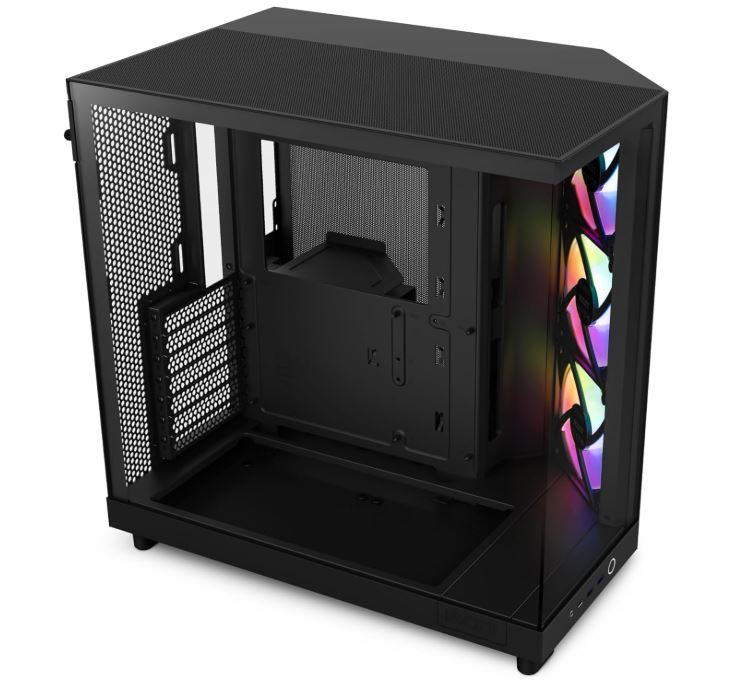 Case NZXT H6 Flow RGB Mid-Tower Airflow Case with 3 RGB Fans, Panoramic Glass Panels, Cable Management - Color Negro CC-H61FB-R1 