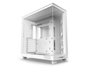 Case NZXT H6 Flow Mid-Tower Airflow Case with 3  Fans, Panoramic Glass Panels, Cable Management - Color Blanco CC-H61FW-01 
