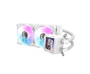 Enfriamiento Liquido Darkflash  DV240S RGB BLANCO -  240mm,  320*320 resolution IPS LCD, Control via Software, 3-stage bomba de agua, Intel, AMD, compatible con: Aura, Mystic, Fusion, Polychrome