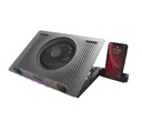 Cooler para laptop G200 Plus Lightstrip, soporta hasta laptops 16", con Celular stand, stand, 5 ventiladores