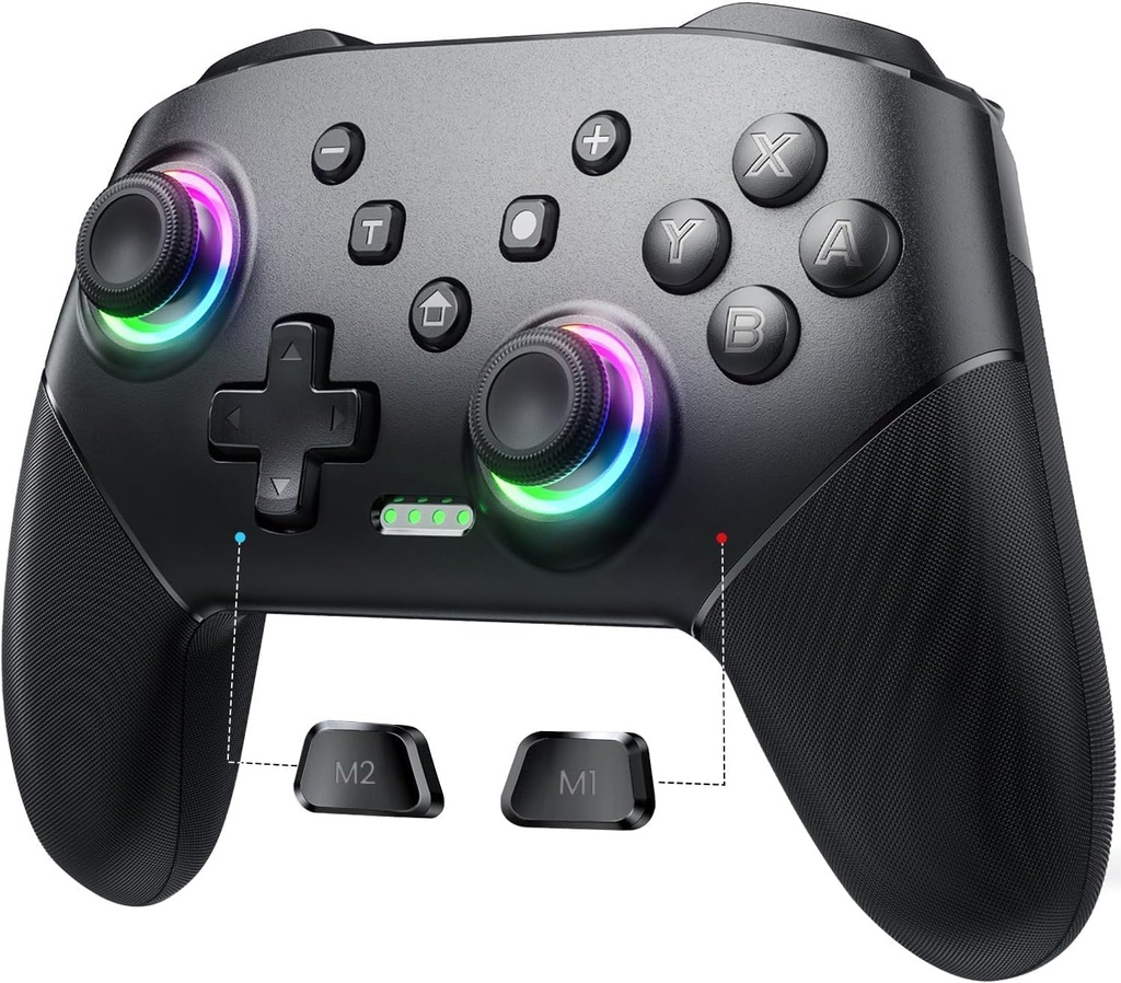Control Inalambrico VOYEE, Compatible con Nintendo Switch Lite/Oled, PC, HOLO efect sticks con 9 colores, 