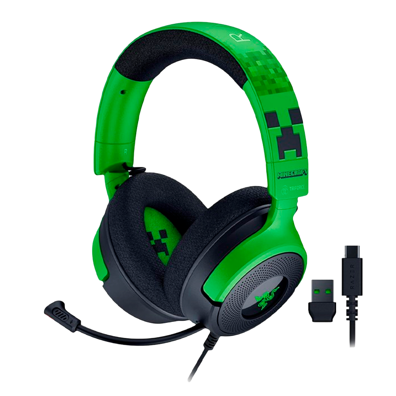 Headset Razer Kraken V4 X, Minecraft Edition, USB-C /A - RZ04-05180200-R3M1