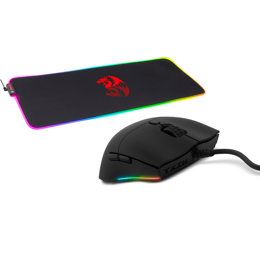 Bundle Mouse NZXT LIFT Black + Mousepad RGB Redragon Neptune X 80X30X4.0 cm, RGB - KT