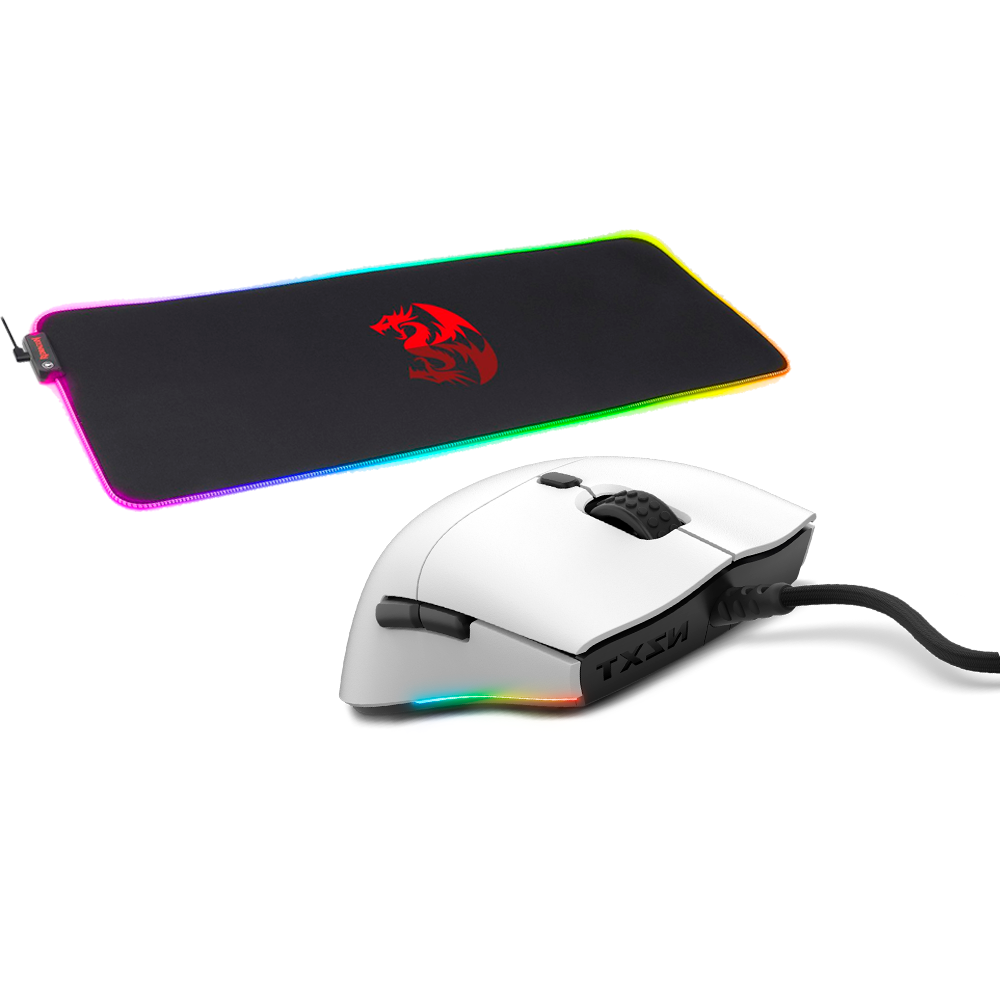Bundle Mouse NZXT LIFT White + Mousepad RGB Redragon Neptune X 80X30X4.0 cm, RGB - KT 