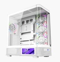 Case XYZ QUANTUM PRO, BLANCO. 6.2" Smart Display, Compatible ATX, Micro-ATX, and Mini-ITX , Graficas hasta 400 mm, and CPU coolers180 mm. Incluye 4 XYZ Vortex A-RGB fans con Inversion