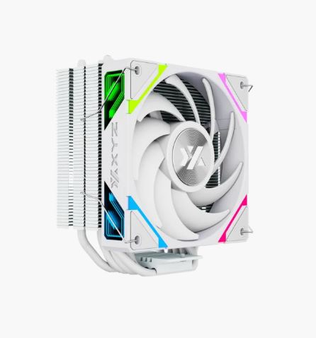 Disipador XYZ THERMAX 6 BLANCO, XYZSA-889 TDP: 225W, 120mm Fan ARGB pwm, 6 Pipes, 18.5db, Intel: LGA 775/1150/1151/1155/1156/1200/1366/1700/2011/1851 AMD: AM3/AM4/AM5