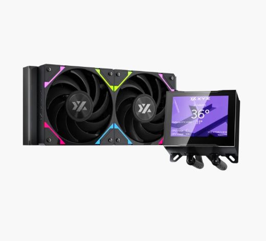 Enfriamiento liquido XYZ HydroView 240mm Negro - XYZ-ventiladores 2500rpm,  Pantalla LCD 3.5",  ventiladores PWM Vortex PRO - X-WC-HYDROVIEW-240B/XYZ-SA-855