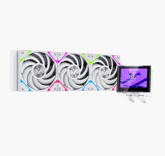 Enfriamiento liquido XYZ HydroView 360mm BLANCO - XYZ-ventiladores 2500rpm,  Pantalla LCD 3.5",  ventiladores PWM Vortex PRO - X-WC-HYDROVIEW-360W/XYZ-SA-858