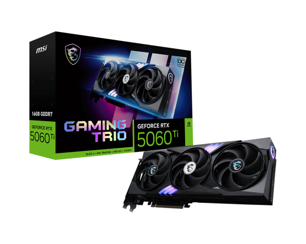 Tarjeta de Video MSI VGA GeForce RTX5060Ti 16G GDDR7 GAMING TRIO OC GFRTX5060TI16GTOC