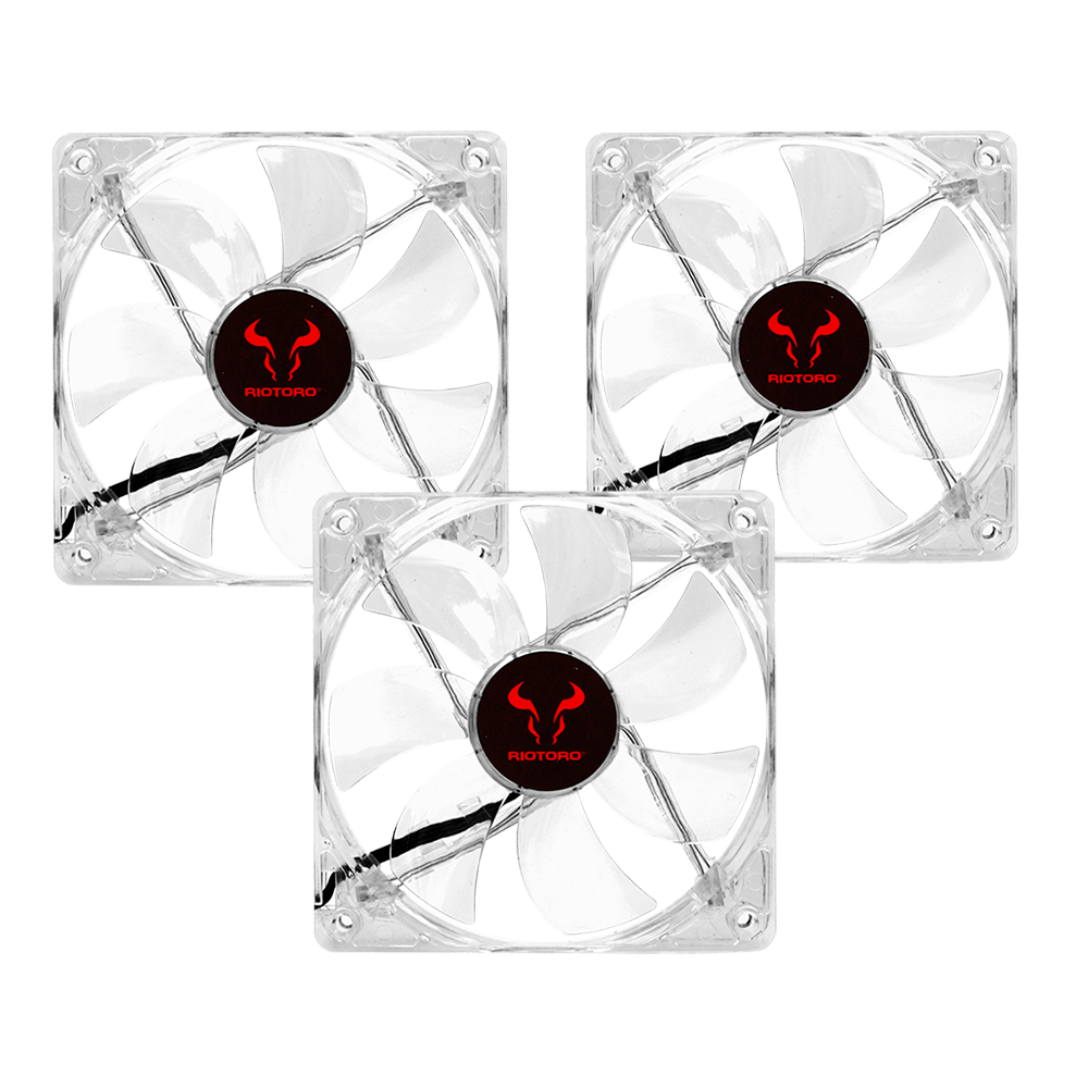3X1 Ventilador Riotoro CROSS-X Classic LED 120mm Fan White KT