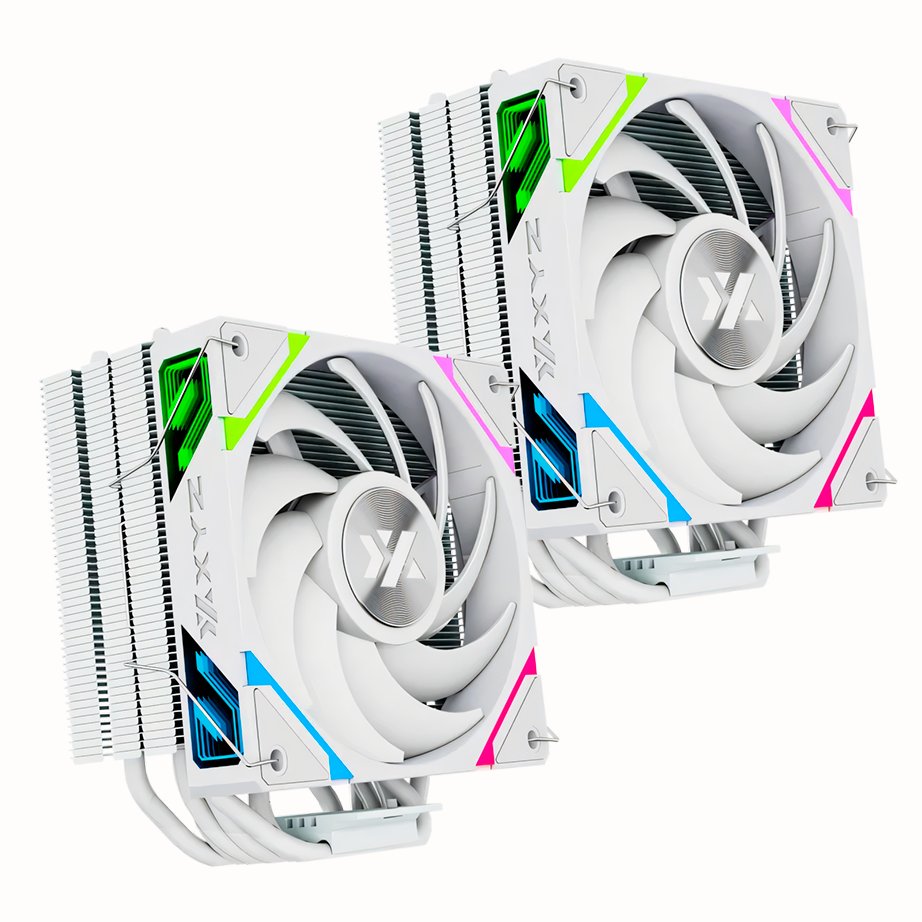 2XTANTO 💸 | Disipador XYZ THERMAX 6 BLANCO, XYZ-SA-889 TDP: 225W, 120mm Fan ARGB pwm, 6 Pipes, 18.5db, Intel: LGA 775/1150/1151/1155/1156/1200/1366/1700/2011/1851 AMD: AM3/AM4/AM5 - KT