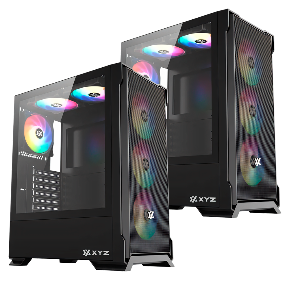 2XTANTO 💸 | Case XYZ  AIRONE 300-X MESH NEGRO, 6 x 120mm ARGB fans, USB 3.0 port, USB Type-C Gen2, ATX/Micro-ATX/ITX - KT