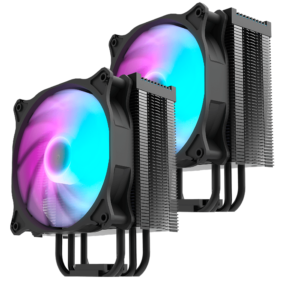 2X1 | Disipador de calor DarkFlash Darkair PRO, ARGB, 4 pipas, 120mm, Max TDP 180W- Negro KT