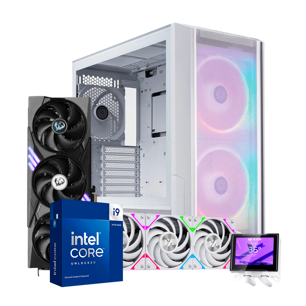 Pc 216Pro Intel i9 14900KF, RTX 5060 Ti 16GB, RAM 32GB DDR4, SSD M.2 1TB, AIO Enfriamiento HydroView 360MM, 750W 80+
