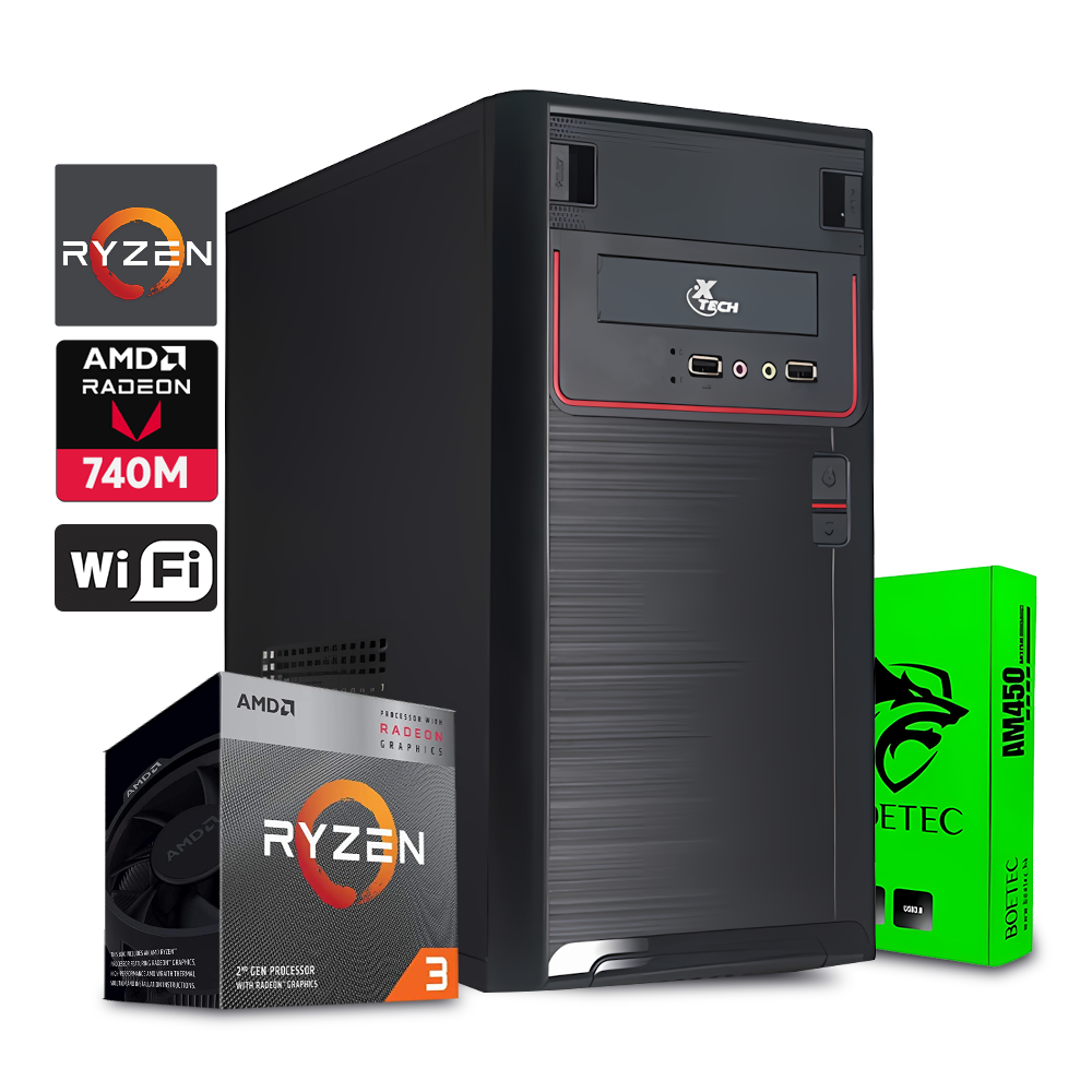 Computadora Standard Ryzen 3 3200G / A520 / 32GB DDR4 / 256GB SSD / 600W / WiFi USB