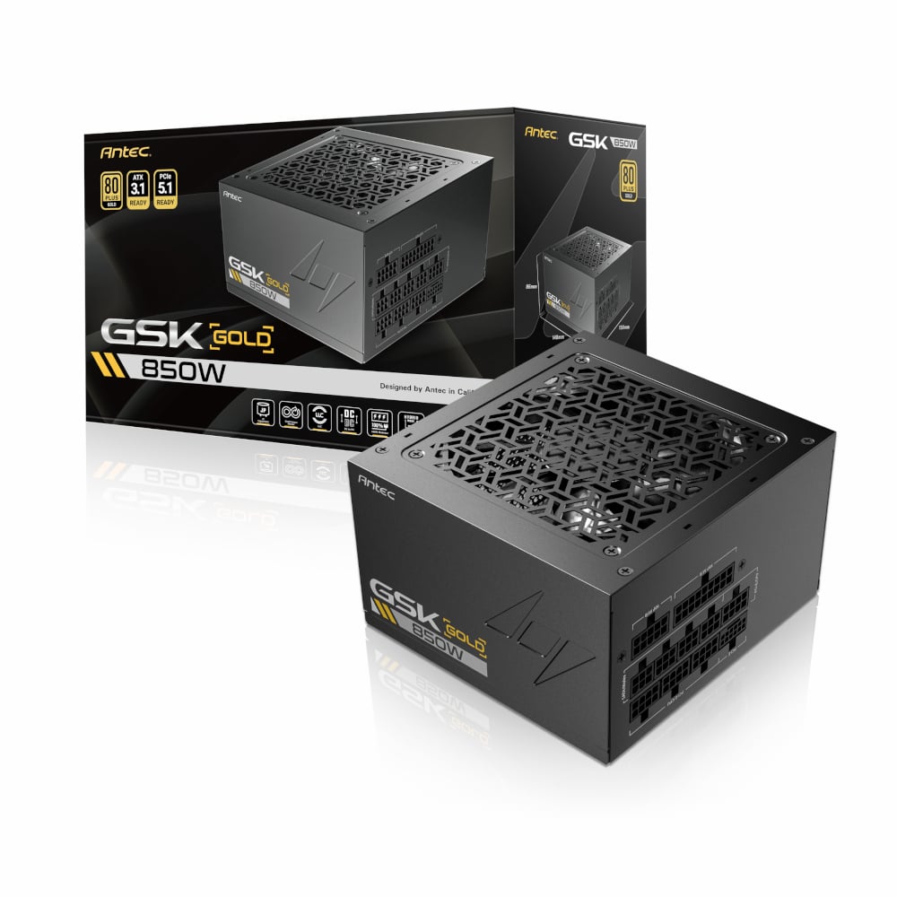 Fuente de Poder Antec GSK 850W - 80 Plus Gold - Full Modular ATX 3.1 - GSK850 US
