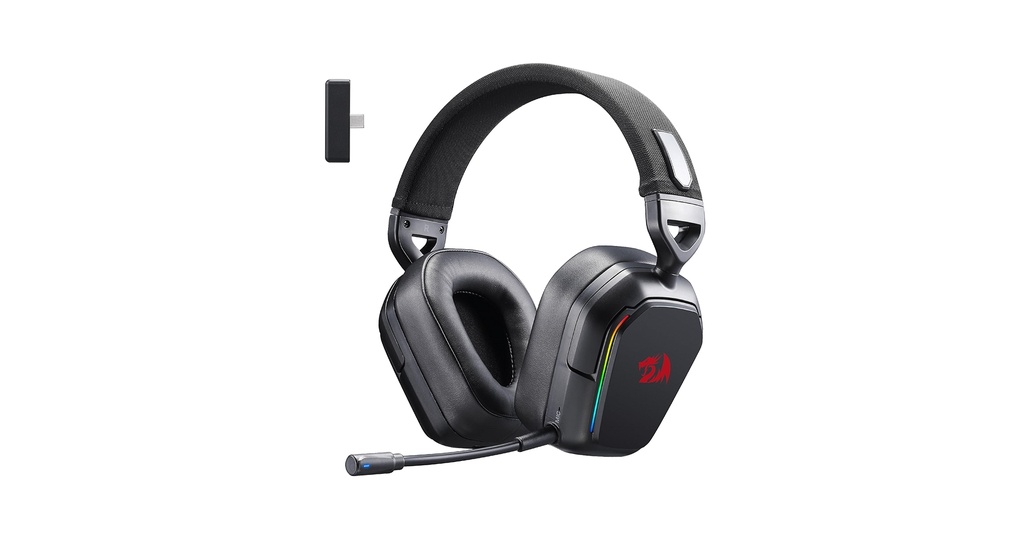 Headset Redragon Mira - 3 modos de conexión Gaming 7.1 - Negro - H868 Inalambrico, Bluetooth y cable