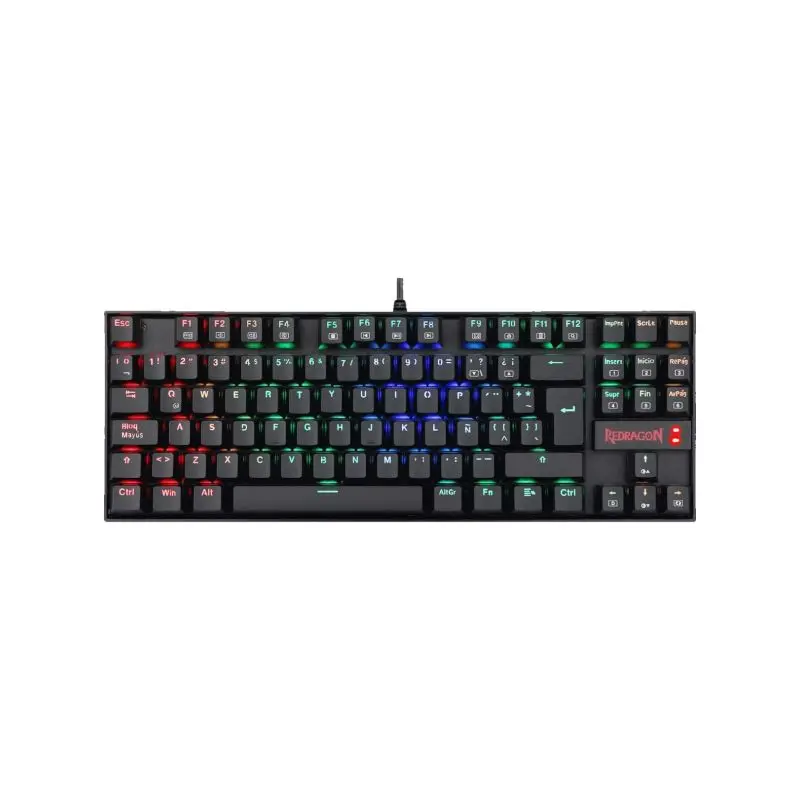 Teclado REDRAGON Gaming KUMARA USB Negro RAINBOW TKL Switch Rojo K552-KR Mecanico