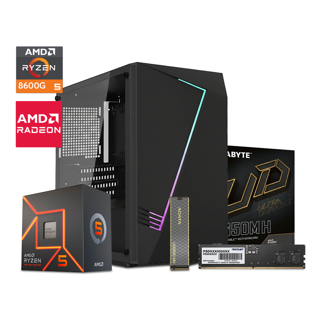 PC Starter G - AMD Ryzen 5 8600G/ B650M H / 16GB DDR5 5600MHZ/ DDR5 /M.2 500GB/ Case AL390 DarkFlash/ 600W 80 Plus