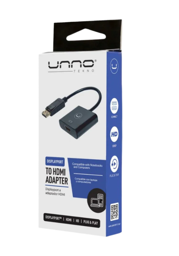 ADAPTADOR DISPLAY PORT A HDMI UNNO - AD3004BK