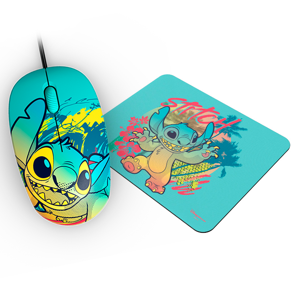 Bundle Mouse Xtech Disney Stitch USB 1200dpi Blue, XTM-D406ST-BL + Mouse Pad Xtech Disney Stitch  8.6x7x0.7in. XTA-D100ST-BL