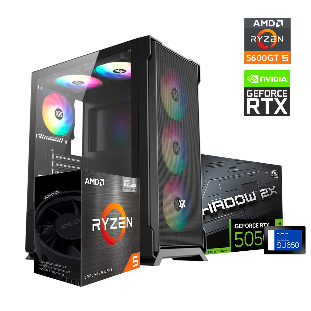 PC Gaming RTX ONE - Ryzen 5 5600GT, B550M, 32GB RAM, 256GB SSD, 650W 80+ Seasonic, RTX 5050 8GB, Case Airone, KIT