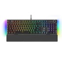 Teclado Mecanico FANTECH USB MK894 SWITCH GREY  MAXPOWER II BLACK, 104 teclas, USB con cable (USB-C a USB-A, 1.8 m)