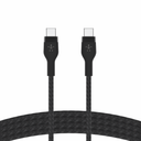 Cable Belkin Pro Flex USB-C a USB-C con correa 3Mts, Negro, CAB011bt3MBK
