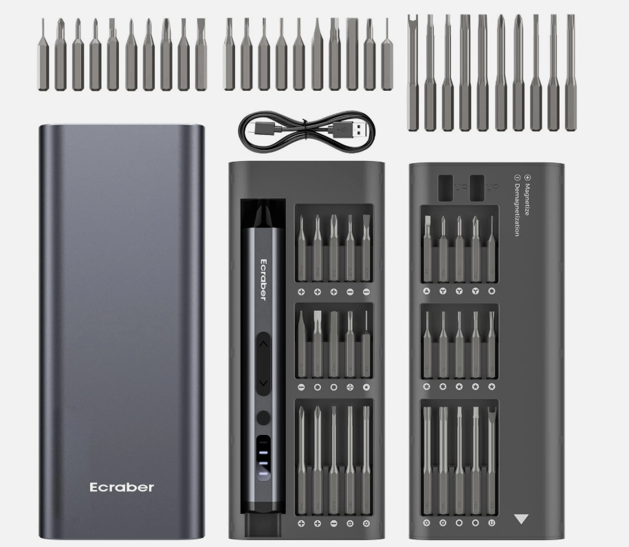 Herramientas kit de destornilladores de precisión electrico 34 en 1-  magnético, portátil, aleación de aluminio