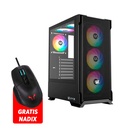 Case Case XYZ AIRONE 300-X MESH NEGRO, 6 x 120mm ARGB fans +  GRATIS Mouse Gaming Riotoro NADIX