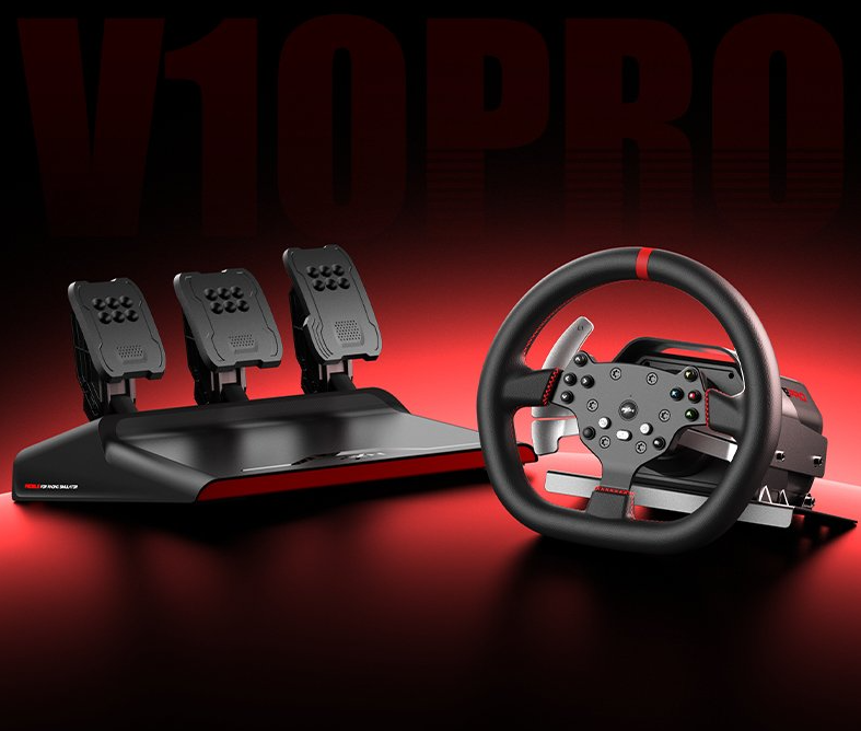 Volante PXN V10 PRO - Foot Pedal - PC, PS4, X-ONE,X-SERIES - PXN-BC-CH-V10 PRO-GB-V1-2502