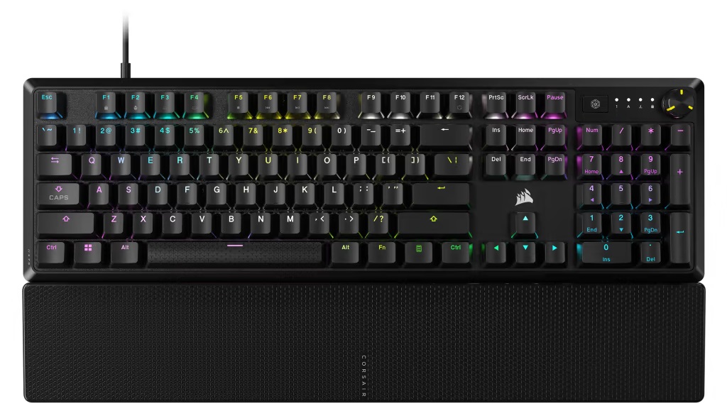  Teclado Corsair K70 Core - Corsair MLX RED - Negro - Chapa de Aluminio, Xbox One, Xbox Series X|S, PlayStation 4,5CH-910971E-NA
