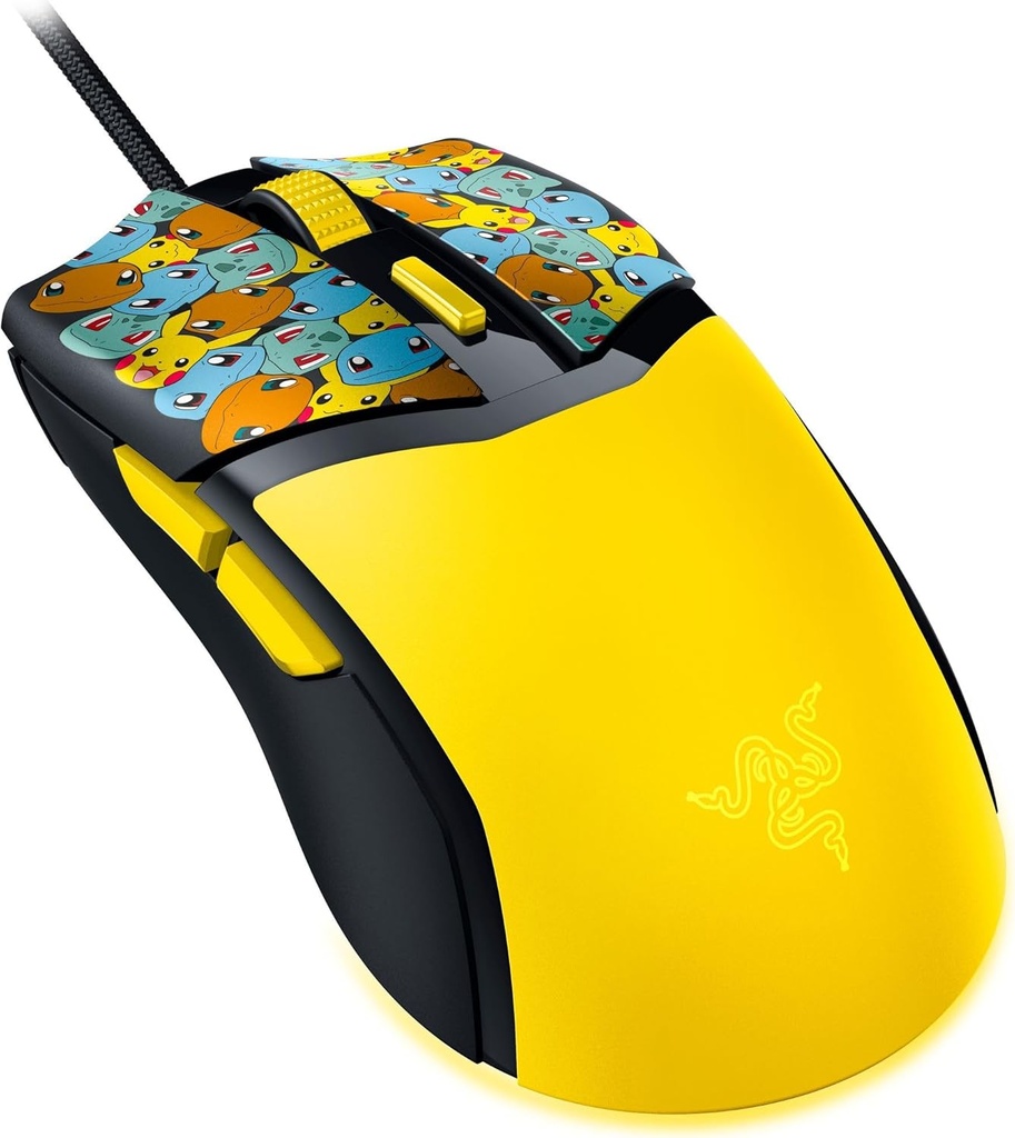 Mouse Razer Cobra Pokémon Edition - Amarillo, 58g ultraligero - Interruptores ópticos de gen-3 - Iluminación Chroma RGB - Sensor óptico preciso de 8500 DPI- RZ01-04650400-R3M1