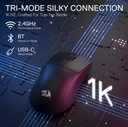 Mouse Redragon King Lite - 3 conecciones, Bluetooth + USB C + Dongle usb, Negro - M916-LIT-1K