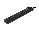 Regleta Forza power strip 6 out breaker 110/220V black FPS-005B