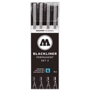 Set 2 Basico con 4 Estilografos Permanentes Blackliner #487 - Molotov