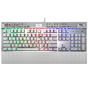 Teclado Gaming Redragon YAMA K550 RGB BLANCO + gris metal, Mecánico Outemu Purple, K550W-RGB-1, Reposa muñecas +  Macros programables + Teclas multimedia