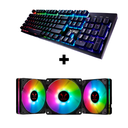 Teclado Gaming XPG Infarex K10 + Kit de Ventiladores Riotoro quiet strom